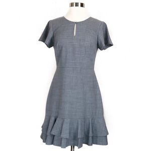 Banana Republic Wool Fit and Flare Ruffle Dress